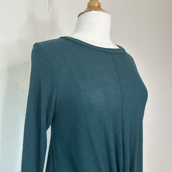 Azules Dramatic High Low Knot Front Green Sweater S - Picture 3 of 8